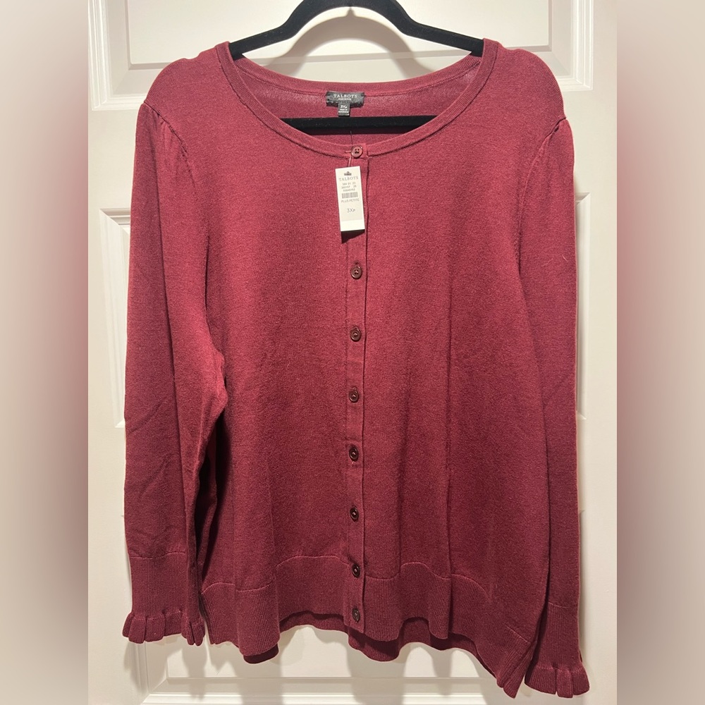 Ruffle sleeve cardigan